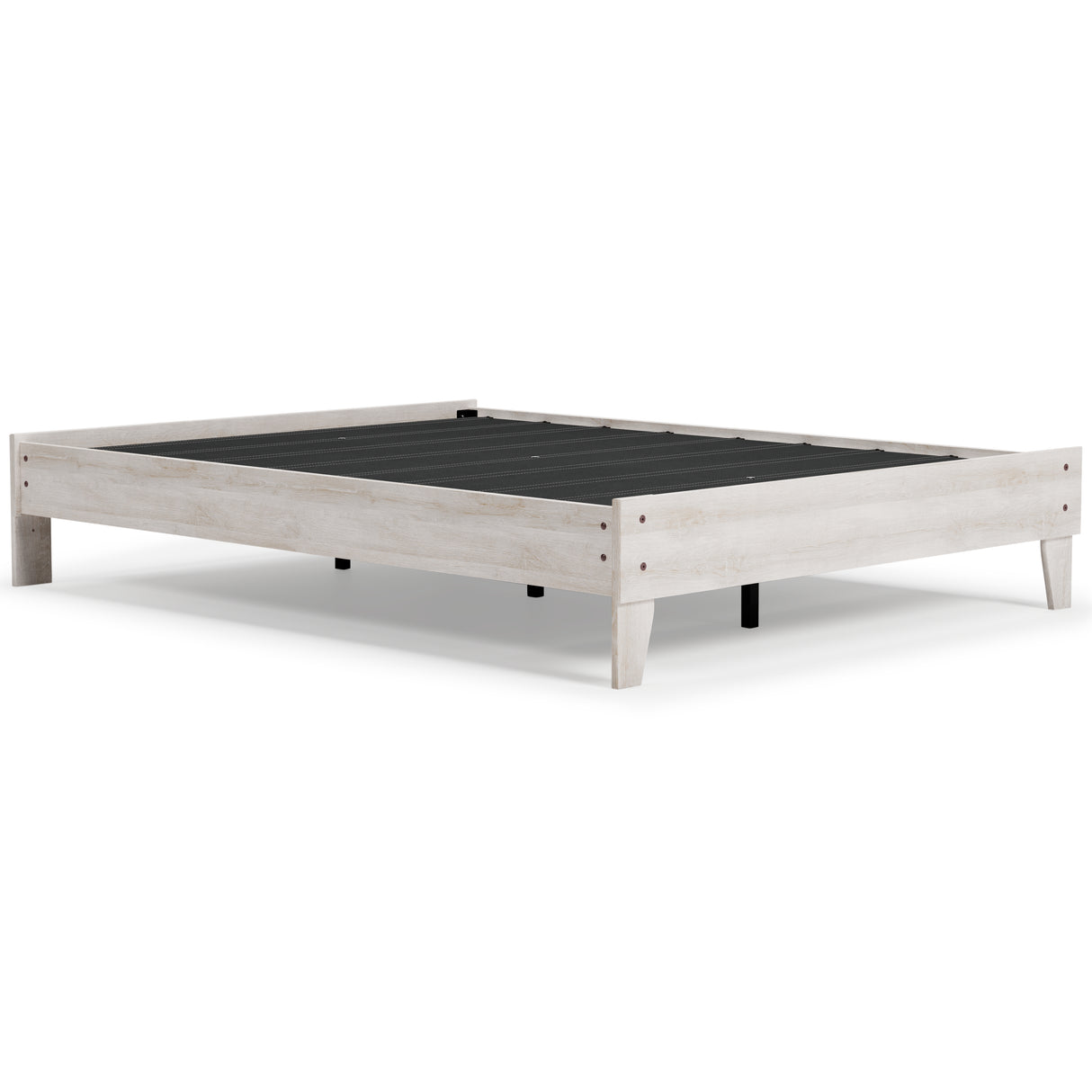 Shawburn Queen Platform Bed with Mattress in Whitewash - PKG018357