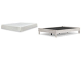 Shawburn Queen Platform Bed with Mattress in Whitewash - PKG018360