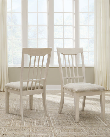 Shaybrock Antique White/Brown Dining Chair, Set of 2 - D683-02