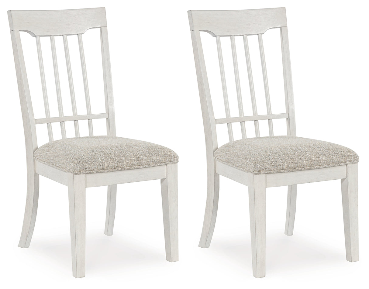 Shaybrock Antique White/Brown Dining Chair, Set of 2 - D683-02