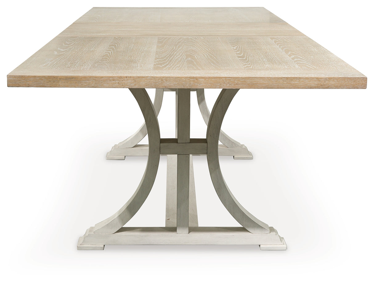 Shaybrock Antique White/Brown Dining Extension Table - D683-35