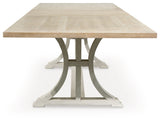 Shaybrock Antique White/Brown Dining Extension Table - D683-35