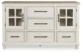 Shaybrock California King Panel Bed with Dresser in Antique White from Ashley - Luna Furniture