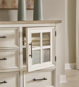 Shaybrock California King Panel Bed with Dresser in Antique White from Ashley - Luna Furniture