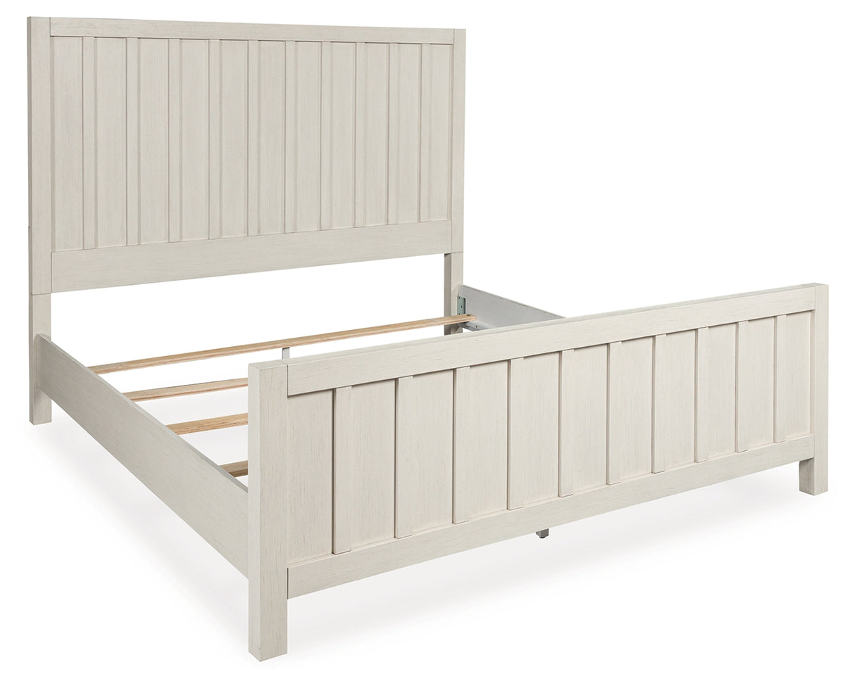 Shaybrock California King Panel Bed with Dresser in Antique White from Ashley - Luna Furniture