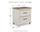 Shaybrock King Panel Bed with Mirrored Dresser and 2 Nightstands in Antique White from Ashley - Luna Furniture