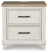 Shaybrock King Panel Bed with Mirrored Dresser and 2 Nightstands in Antique White from Ashley - Luna Furniture