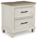 Shaybrock King Panel Bed with Mirrored Dresser and 2 Nightstands in Antique White from Ashley - Luna Furniture