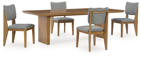 Sherbana Dining Table and 4 Chairs in Light Brown from Ashley - Luna Furniture