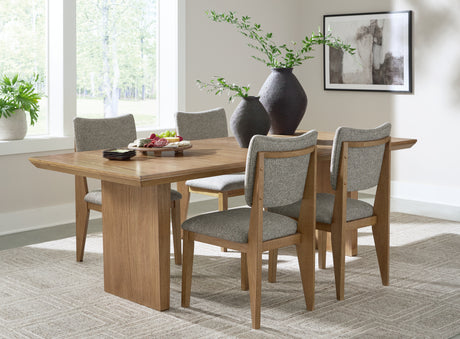 Sherbana Dining Table and 4 Chairs in Light Brown from Ashley - Luna Furniture