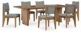 Sherbana Dining Table and 6 Chairs in Light Brown from Ashley - Luna Furniture