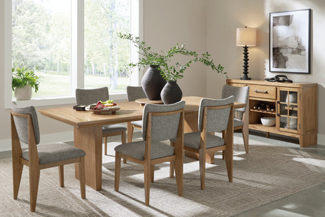 Sherbana Dining Table and 6 Chairs in Light Brown from Ashley - Luna Furniture