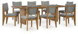 Sherbana Dining Table and 8 Chairs in Light Brown from Ashley - Luna Furniture