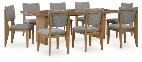 Sherbana Dining Table and 8 Chairs in Light Brown from Ashley - Luna Furniture