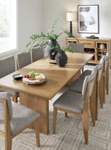 Sherbana Dining Table and 8 Chairs in Light Brown from Ashley - Luna Furniture