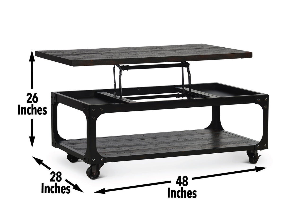 Sherlock Lift Top Cocktail Table with Casters from Steve Silver - Luna Furniture