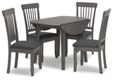 Shullden Dining Table and 4 Chairs in Gray - PKG015401