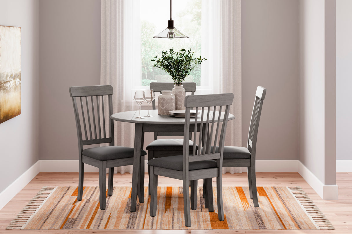 Shullden Dining Table and 4 Chairs in Gray - PKG015401