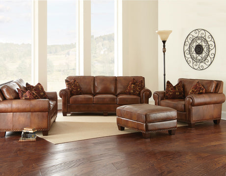 Silverado Leather 4-Piece Living Room Set (Sofa, Loveseat, Chair & Ottoman) from Steve Silver - Luna Furniture