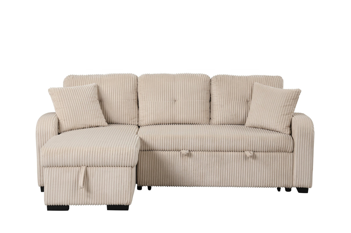 Silvia Beige 2-Piece Sectional With Pull-Out Bed from Happy Homes - Luna Furniture