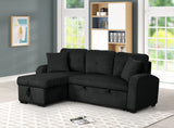 Silvia Black 2-Piece Sectional With Pull-Out Bed from Happy Homes - Luna Furniture