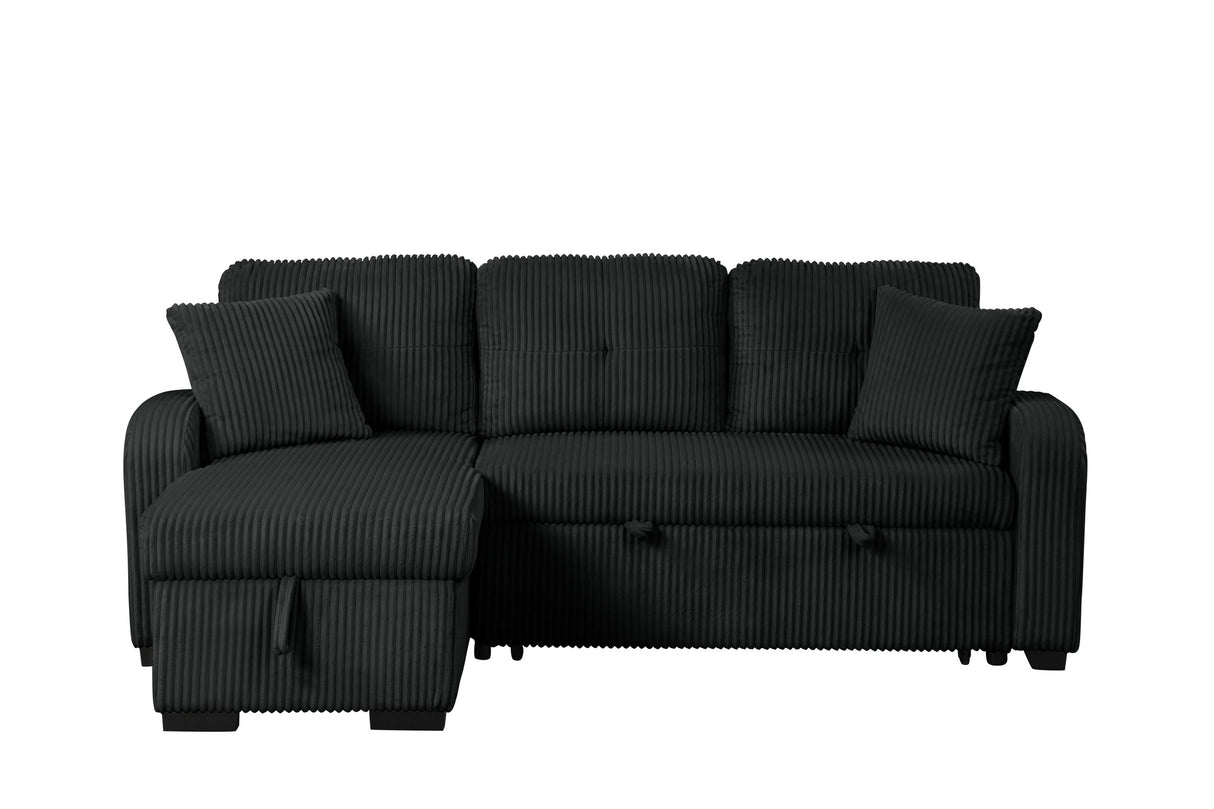 Silvia Black 2-Piece Sectional With Pull-Out Bed from Happy Homes - Luna Furniture