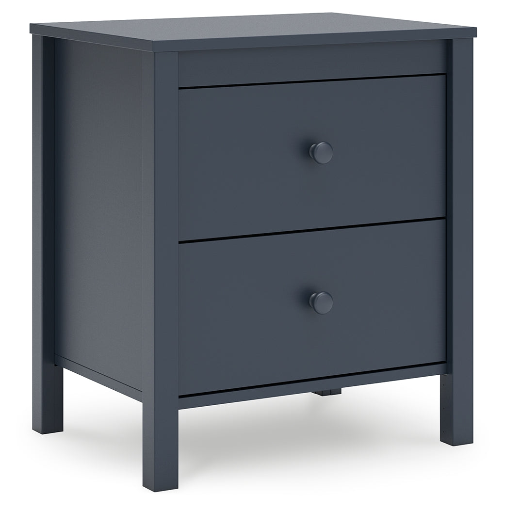 Simmenfort Full Panel Headboard with 2 Nightstands in Navy Blue - PKG020615