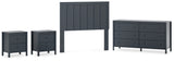 Simmenfort Full Panel Headboard with Dresser and 2 Nightstands in Navy Blue from Ashley - Luna Furniture