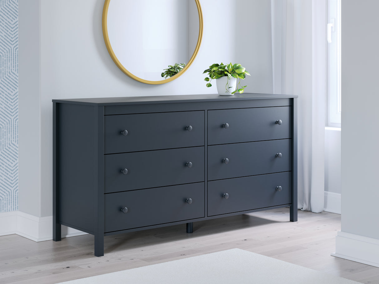 Simmenfort Full Panel Headboard with Dresser and 2 Nightstands in Navy Blue from Ashley - Luna Furniture