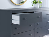 Simmenfort Full Panel Headboard with Dresser and 2 Nightstands in Navy Blue from Ashley - Luna Furniture