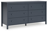 Simmenfort Full Panel Headboard with Dresser and 2 Nightstands in Navy Blue from Ashley - Luna Furniture