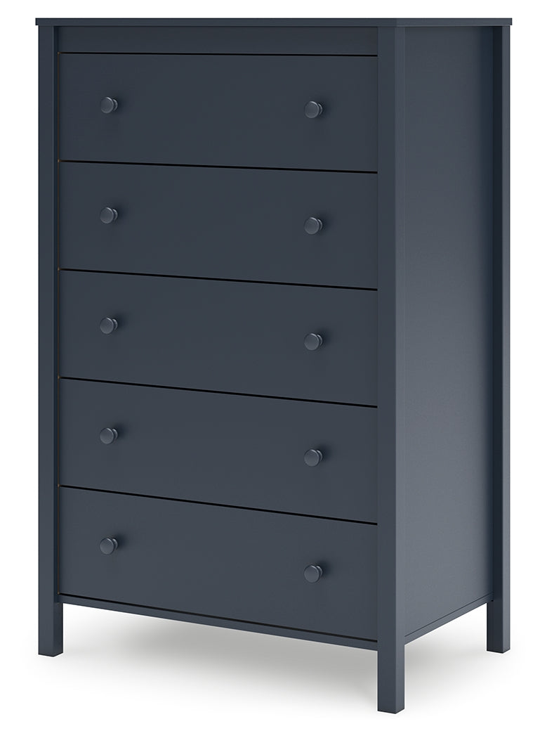 Simmenfort Full Panel Headboard with Dresser and Chest in Navy Blue from Ashley - Luna Furniture