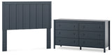 Simmenfort Full Panel Headboard with Dresser in Navy Blue from Ashley - Luna Furniture