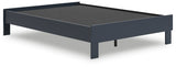 Simmenfort Full Platform Bed with 2 Nightstands in Navy Blue from Ashley - Luna Furniture