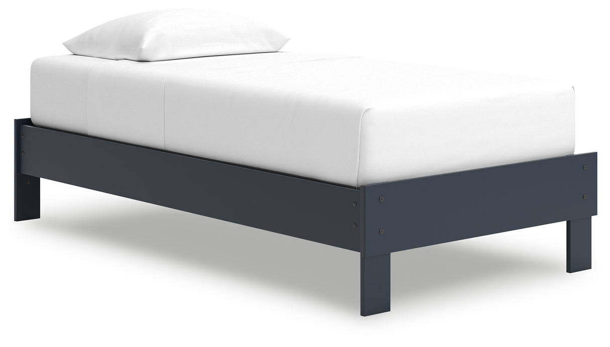 Simmenfort Navy Blue Twin Platform Bed - EB1528-111