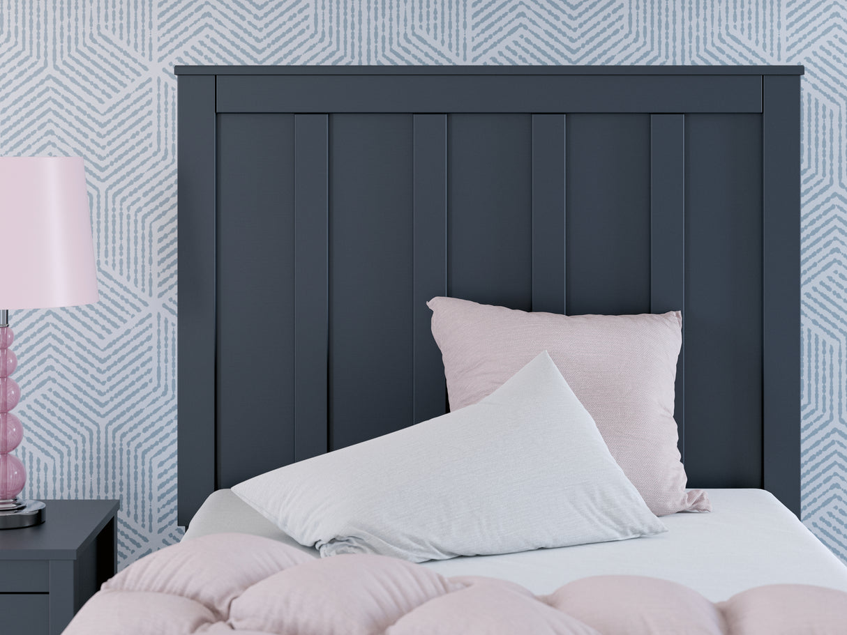 Simmenfort Twin Panel Headboard with Dresser in Navy Blue - PKG020602