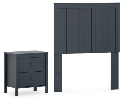 Simmenfort Twin Panel Headboard with Nightstand in Navy Blue from Ashley - Luna Furniture