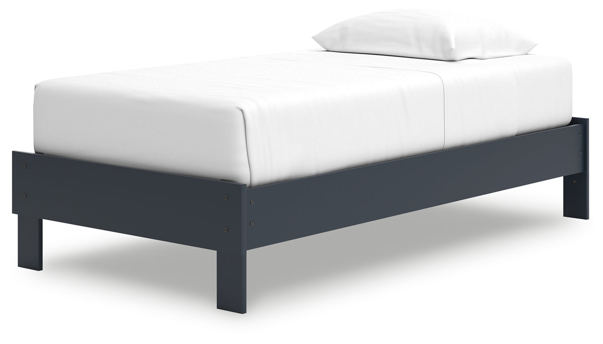 Simmenfort Twin Platform Bed with Dresser and 2 Nightstands in Navy Blue from Ashley - Luna Furniture