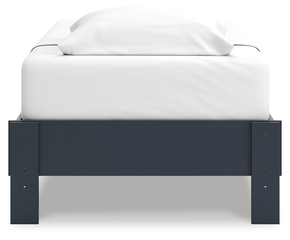 Simmenfort Twin Platform Bed with Dresser and Chest in Navy Blue from Ashley - Luna Furniture