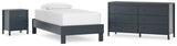 Simmenfort Twin Platform Bed with Dresser and Nightstand in Navy Blue from Ashley - Luna Furniture