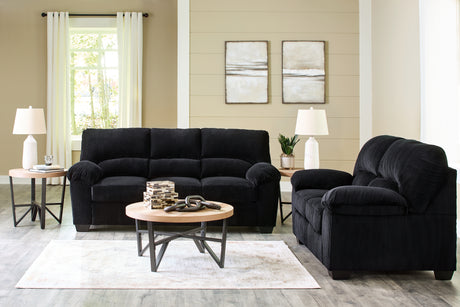 SimpleJoy Sofa and Loveseat in Onyx - PKG020874