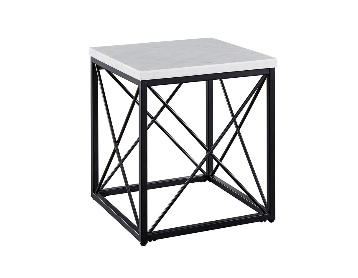 Skyler White Marble End Table from Steve Silver - Luna Furniture