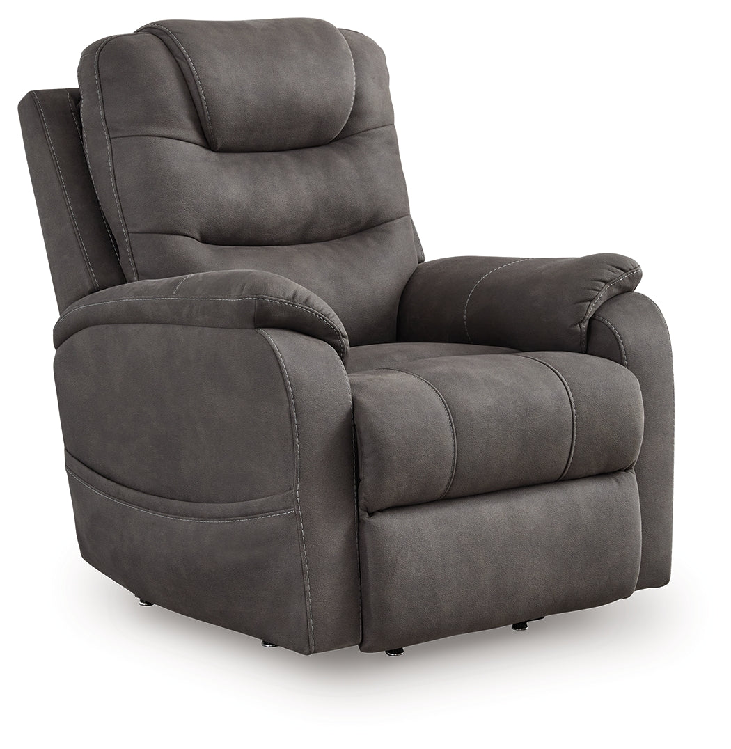 Snowfield Gunmetal Power Lift Recliner - 1760912