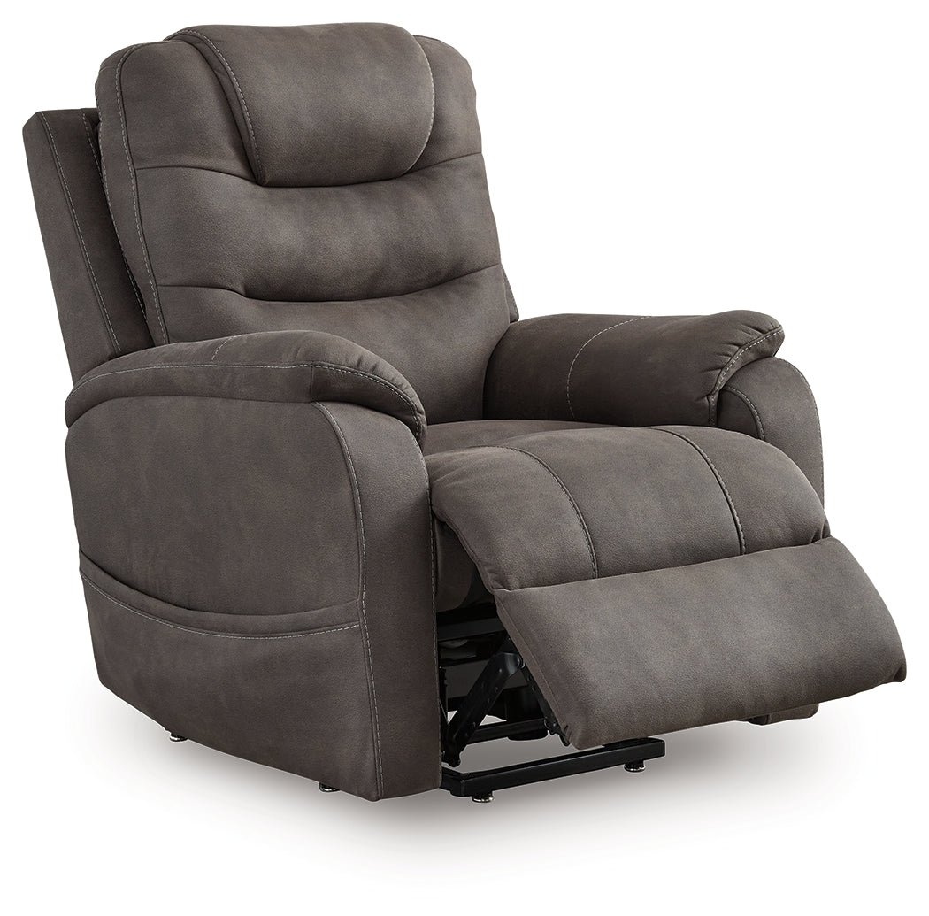 Snowfield Gunmetal Power Lift Recliner - 1760912