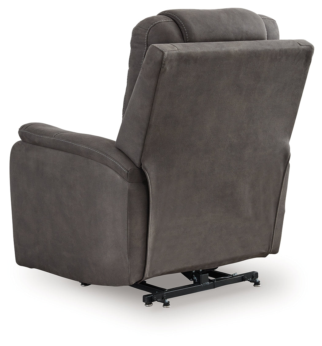 Snowfield Gunmetal Power Lift Recliner - 1760912