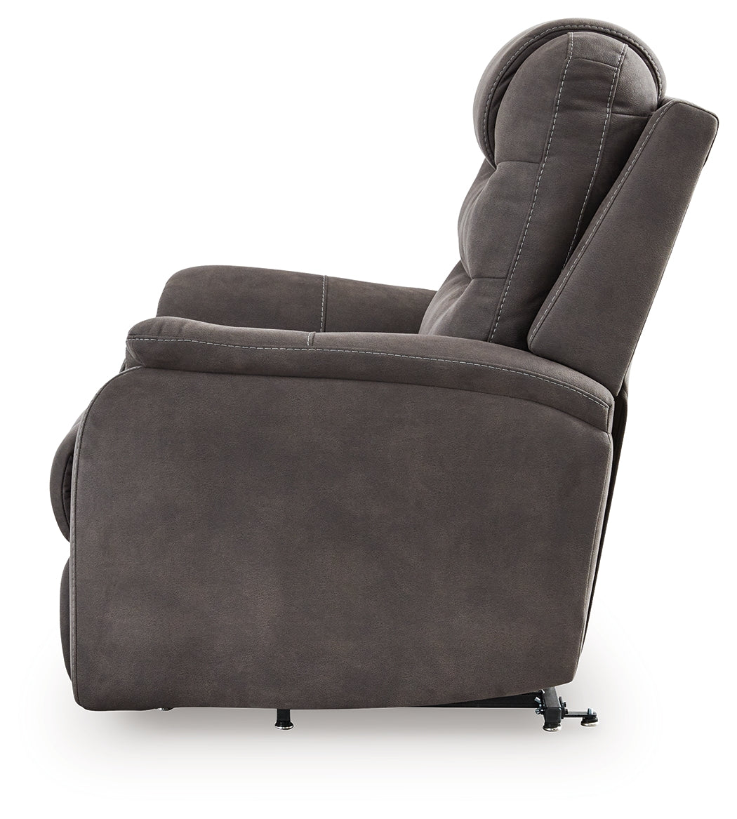 Snowfield Gunmetal Power Lift Recliner - 1760912