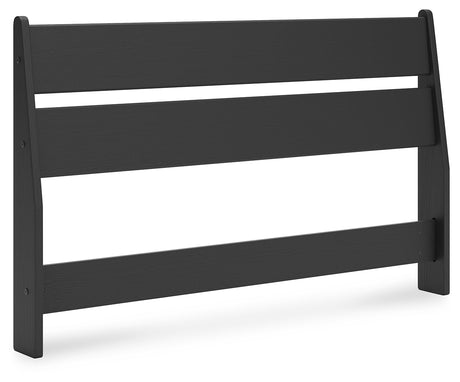 Socalle Full Panel Headboard with 2 Nightstands in Black - PKG019053