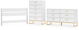 Socalle Full Panel Headboard with Dresser and Chest in Two-tone - PKG018898