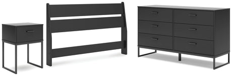 Socalle Full Panel Headboard with Dresser and Nightstand in Black from Ashley - Luna Furniture