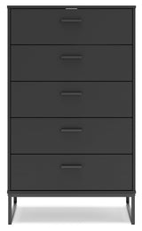 Socalle Full Panel Headboard with Dresser, Chest and 2 Nightstands in Black - PKG019052